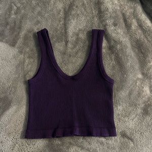 Purple ribbed tank